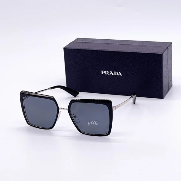 NWT PRADA SUNGLASSES, WOMEN BLACK POLARIZED SQUARE SUNGLASSES PRADA Prada | Accessories | New Prada Womens Sunglasses Pr58ws  main image 4